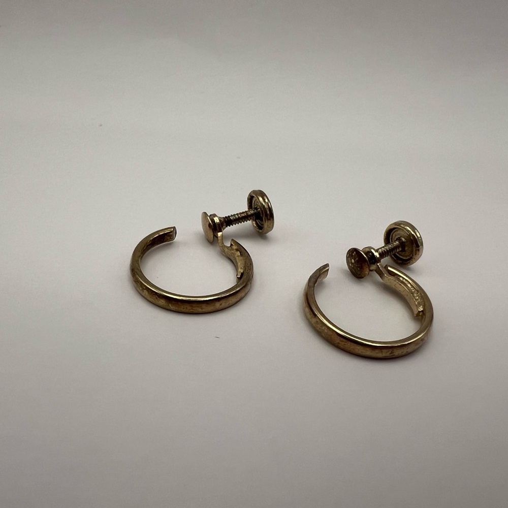 Vintage GoldTone Screwback Hoop Earrings